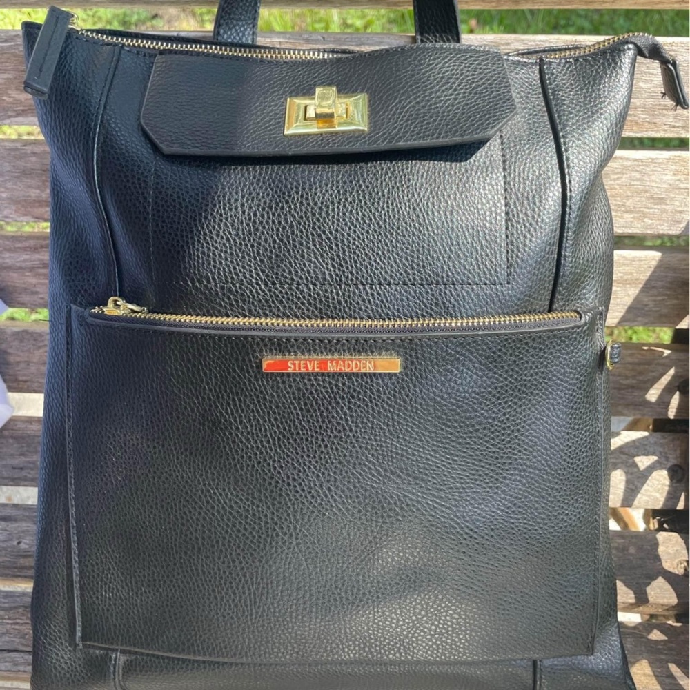 Steve Madden Black Backpack with Sleek Design